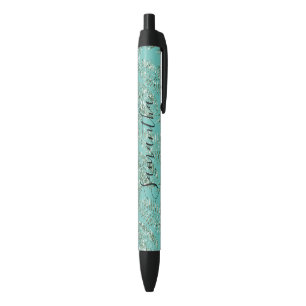 Caneta Preta Verde tropical deixa brilho personalizado