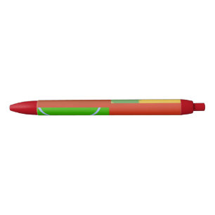 Caneta Preta Vermelho Natal Verde Geométrico