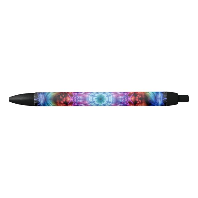Caneta Preta Vibrant Tie Dye Kaleidoscope Rainbow Mandala (Frente)