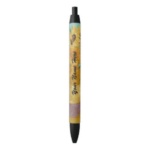 Caneta Preta Vincent Van Gogh - Vaso com Doze Girassóis