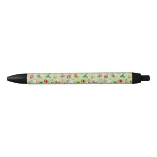 Caneta Preta Vinhetas de Natal Padrão Festivo