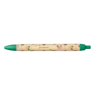 Caneta Preta Vintage floral watercolour diamond ballpoint pen