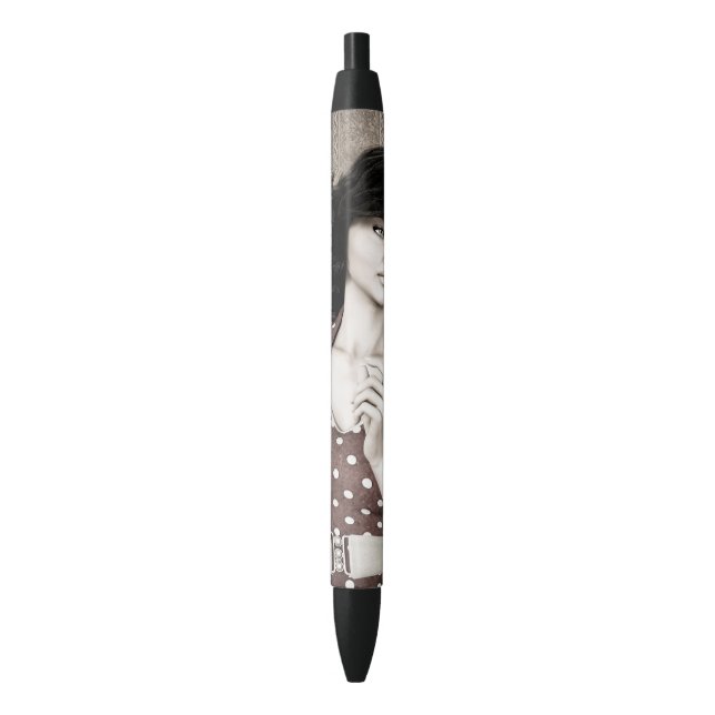 Caneta Preta Vintage Woman (Frente Vertical)