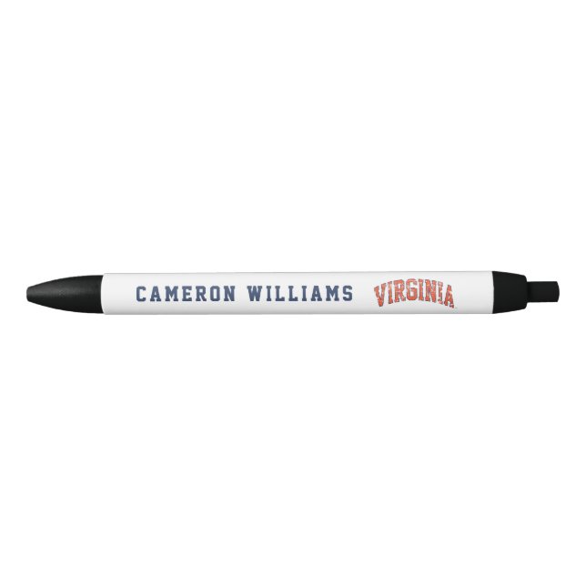 Caneta Preta Virginia Wordmark Distressed (Frente)