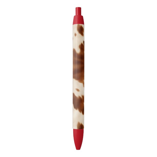 Caneta Preta Western Brown Cream Cowhide (Frente Vertical)