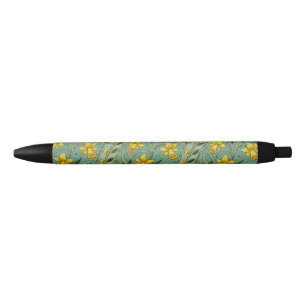 Caneta Preta William Morris Daffodil Floral Pattern Classic