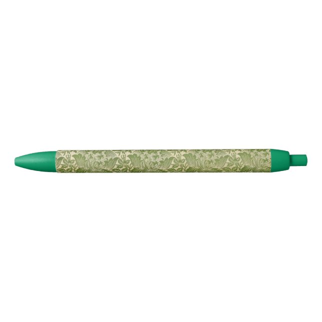 Caneta Preta William Morris Rosa e Thistle Floral Green (Frente)