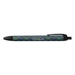 Caneta Preta Xadrez Clássico Rústico Tartan Personalizado