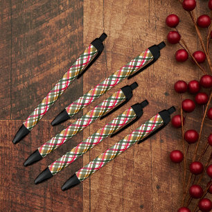Caneta Preta Xadrez das Cores de Natal