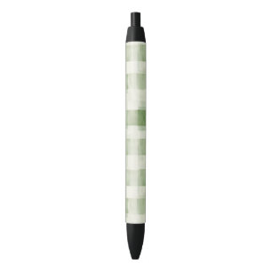 Caneta Preta Xadrez de Creme Verde fazenda
