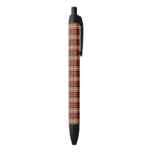 Caneta Preta Xadrez do pixel no vermelho e no ouro