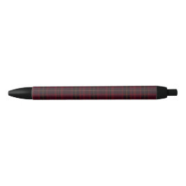 Caneta Preta Xadrez Escocês Burgundy Elegante