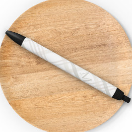 Caneta Preta Xadrez Mínima Elegante Elegante Clássica Monograma