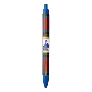 Caneta Preta Xadrez Real Stewart Azul Real Roberto Burns