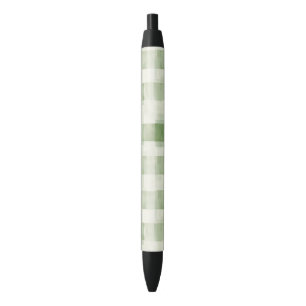 Caneta Preta Xadrez Verde Creme Fazenda  