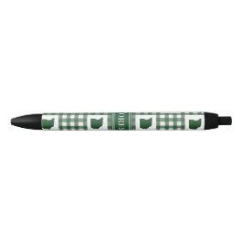 Caneta Preta Xadrez Verde de Ohio