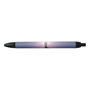 Caneta Preta Yoga Tree Pose Vrksasana Black Purple