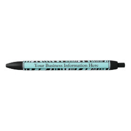 Caneta Preta Zebra Personalizada Imprime Turquesa Negra e Teal