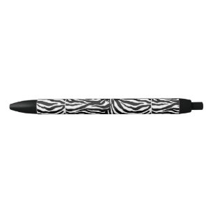 Caneta Preta Zebra preto e branco modelada