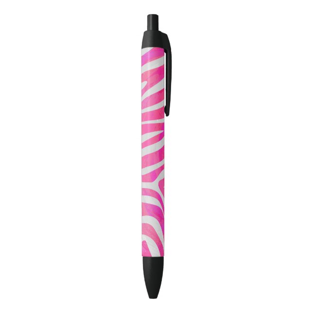 Caneta Preta Zebra, rosa-quente e Impressão branco (parte de inferior (Vertical))