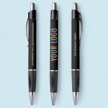 Caneta Promocional Preta com Logotipo Marca Empres
