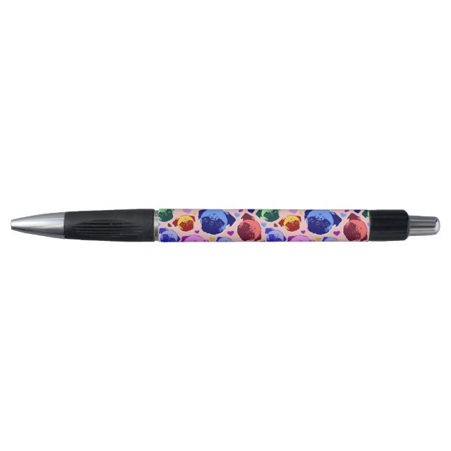 Caneta Pug Puppy Dog PopArt Retro Style (Frente)
