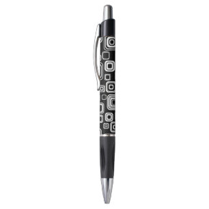 Caneta Quadrados preto e branco retros