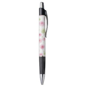 Caneta Ranúnculo Floral Rosa Hortelã  