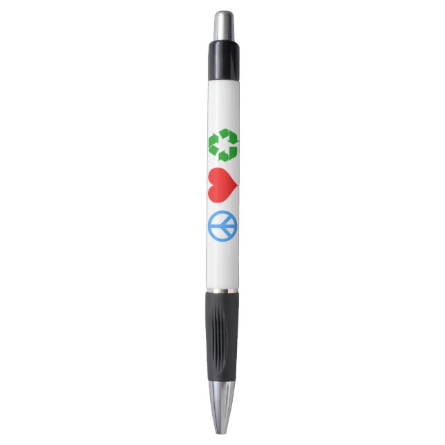 Caneta Reciclar Peace Love (Frente Vertical)