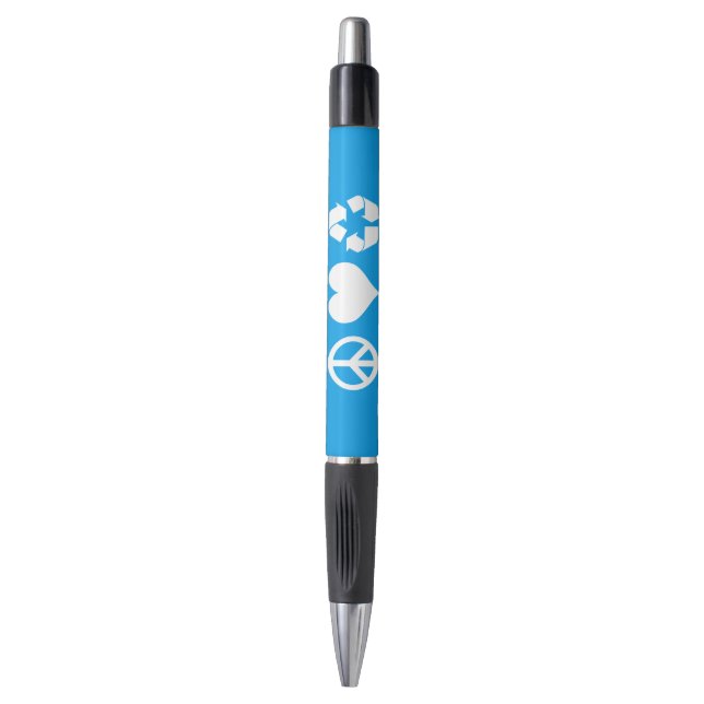 Caneta Reciclar Peace Love (Frente Vertical)