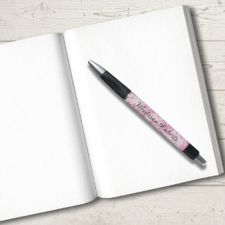 Caneta Redemoinho Rosa Nome Personalizado