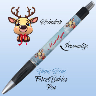 Caneta Reindeer Cute Engraçado Xmas Deer c/ Antlers 🦌 Ne