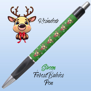 Caneta Reindeer Cute Engraçado Xmas Deer c/ Antlers 🦌 Ve