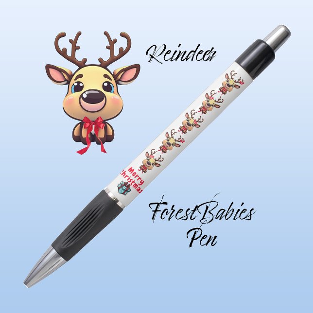 Caneta Reindeer Cute Engraçado, Xmas Deer, com 🦌 Brancos (Criador carregado)