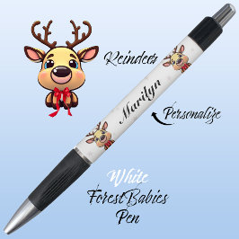 Caneta Reindeer Cute Engraçado, Xmas Deer, com 🦌 Brancos