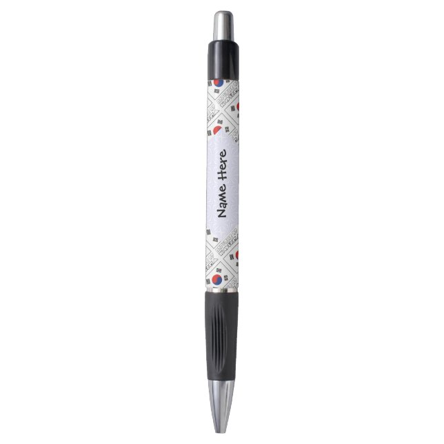 Caneta República da Coreia e Nome em ladrilhos da bandeir (Frente Vertical)