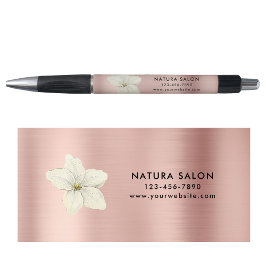 Caneta Rosa de Promocional de negócios White Lily Salon D