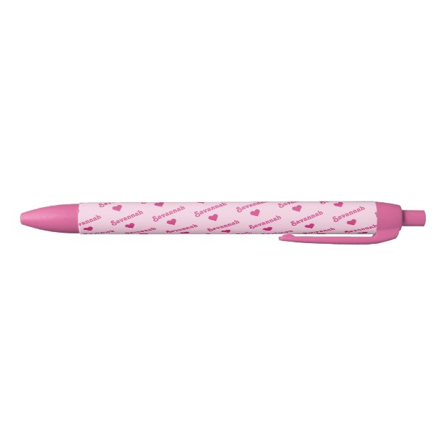 Caneta Rosa Personalizada - Qualquer Nome com Cora (Parte Inferior)
