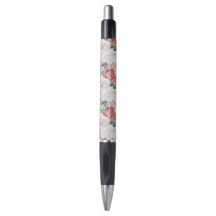 Caneta Rosas brancas rosa-vermelhas Floral