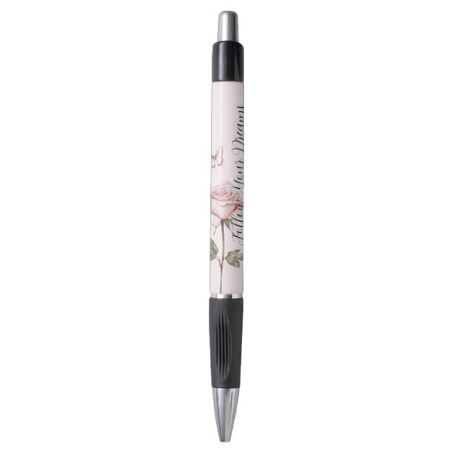 Caneta Rose Pink White Butterfly Dreams (Frente Vertical)