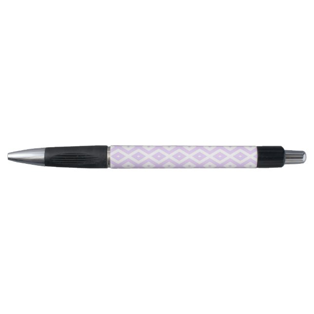 Caneta Roxo lilás e padrão de diamante branco (Frente)