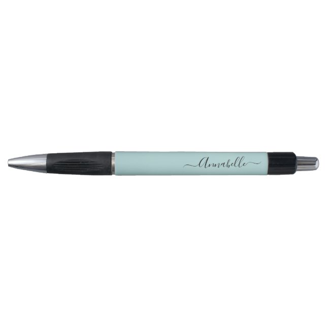 Caneta Script de Nome Personalizado Aqua (Frente)