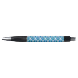 Caneta Seigaiha, Ondas, Japonês, Azul e Branco
