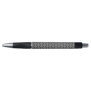 Caneta Seigaiha, Ondas, Japonês, Preto e Branco