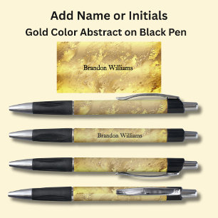 Caneta Seu nome ou inicializações no Abstrato Dourado