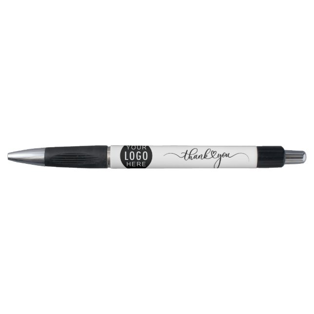 Caneta Seu Rótulo de Empresa Script Corporativo Obrigado (Frente)