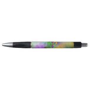 Caneta SlipperyJoe's festivo tema Mardi Gras roxo gre