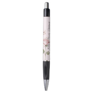Caneta Sonhos de Borboleta Rosa Branca