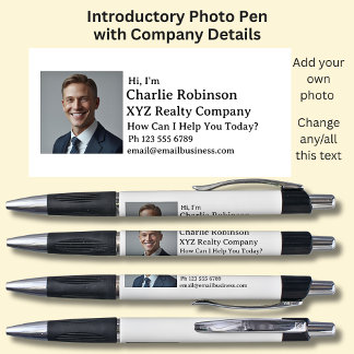 Caneta Sua Foto & Detalhes Introdutórios em Branco & Pret