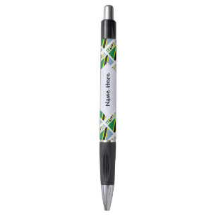 Caneta Tanzânia Bandeira Tanzaniana Preta Tiled Personali